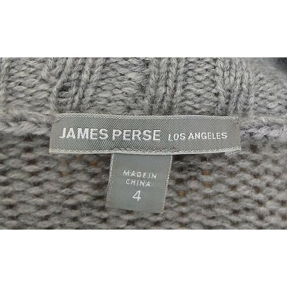 James perse women small shawl collar double Breasted sweater 100% cashmere gray - Picture 6 of 8